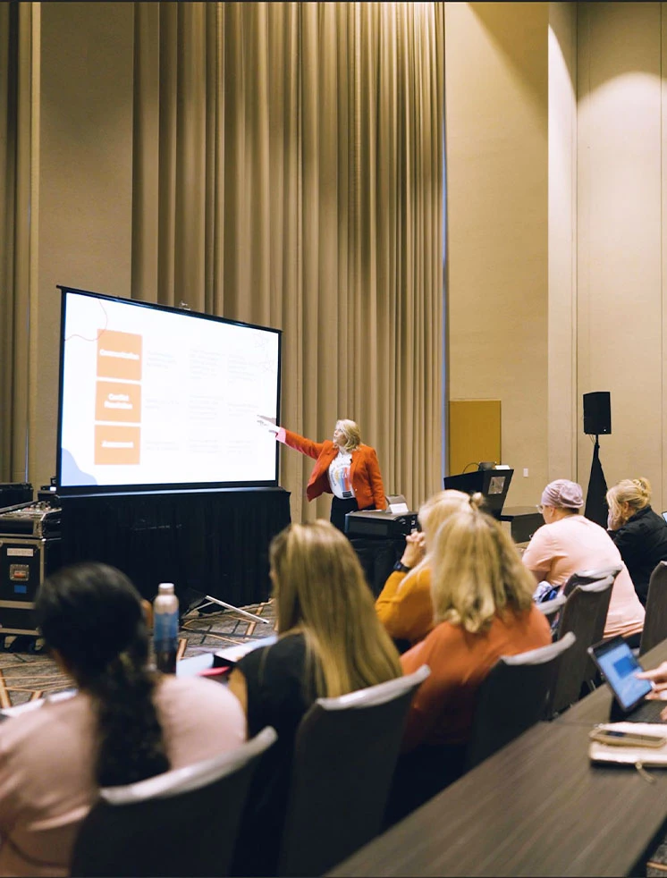 Katie in a presentation